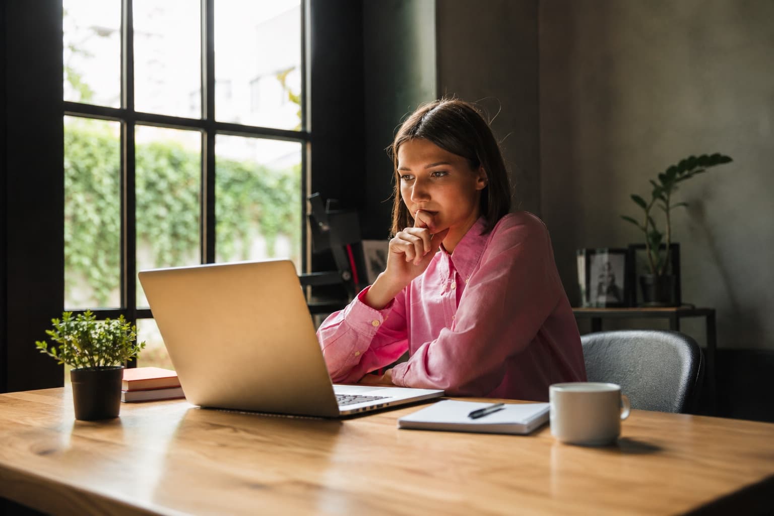 Candidate preparing for interview
